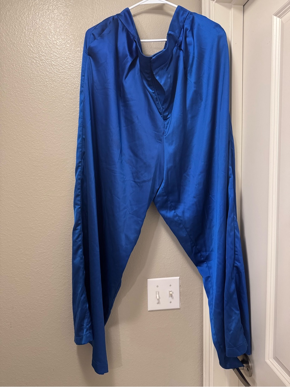 Eloquii Satin Wide Leg Pants in Royal Blue